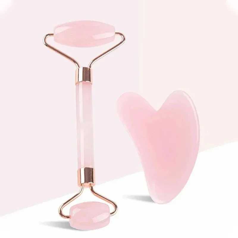 Face And Neck Massager Resin Roller Beauty Scraping Double-ended Massage Stick To Unblock And Relax Non-rose Crystal Jade CL240825