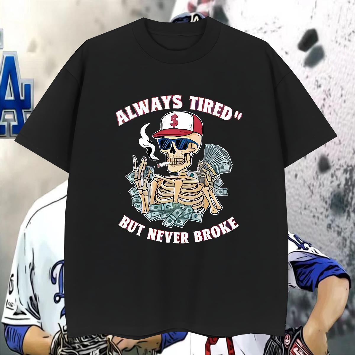 Brand T Shirt For Man 230g Cotton skull Daily Wear DIY Printed Breathable Crew Neck Men Tops Tees New Designer Tops Shirt