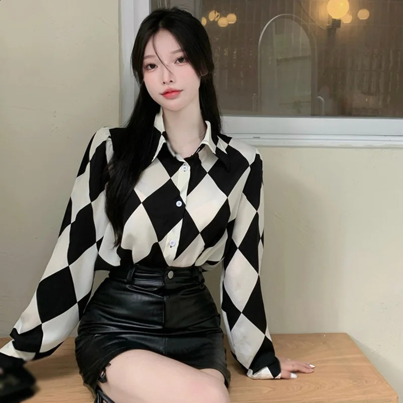 Spring Autumn Shirts for Women Long Sleeve Single Breasted Lightweight Lapel Collar 240823