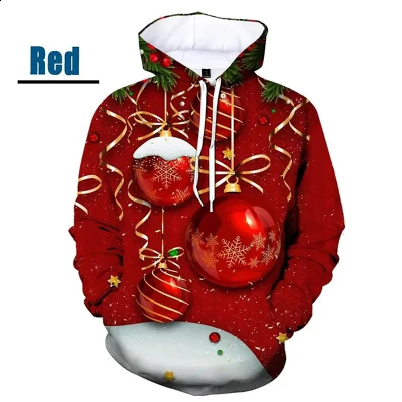Christmas Graphic Hoodies For Men 3D Merry Christmas Printing In Hoodie Sweatshirts s Funny Pullovers Women Fashion Top 240823