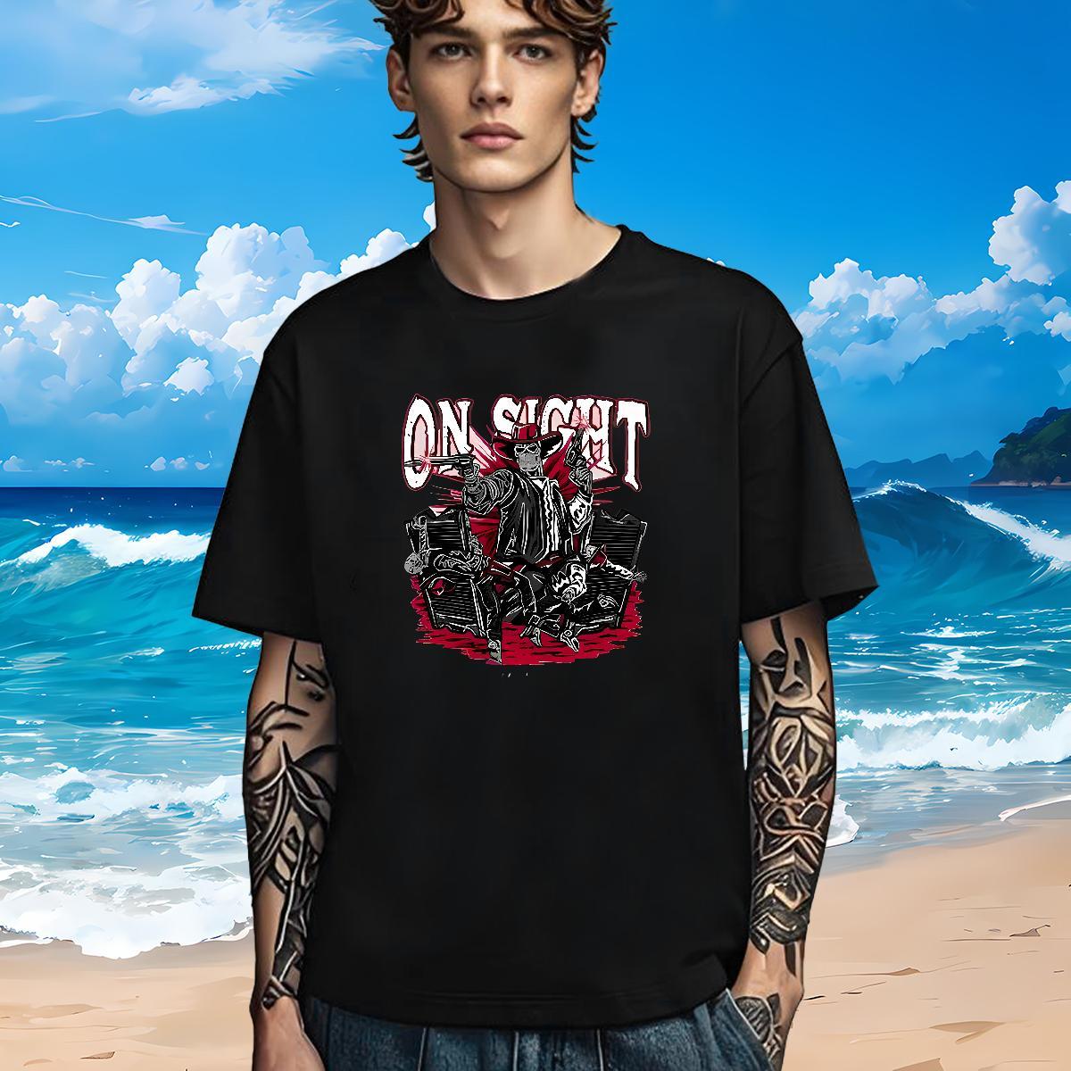 Free Shipping Man T Shirts 100% Cotton 230g skull Hip Hop Graphic Crew Neck Tshirt for Man Woman 2024 Designer Tee Shirt