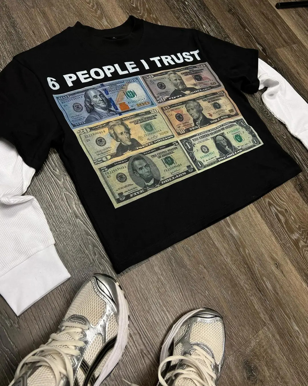 Retro Currency Long Sleeve Pattern Tshirt Halazuku Super Brother Special Street Stripe y2k Top Gothic Mens Wear 240823