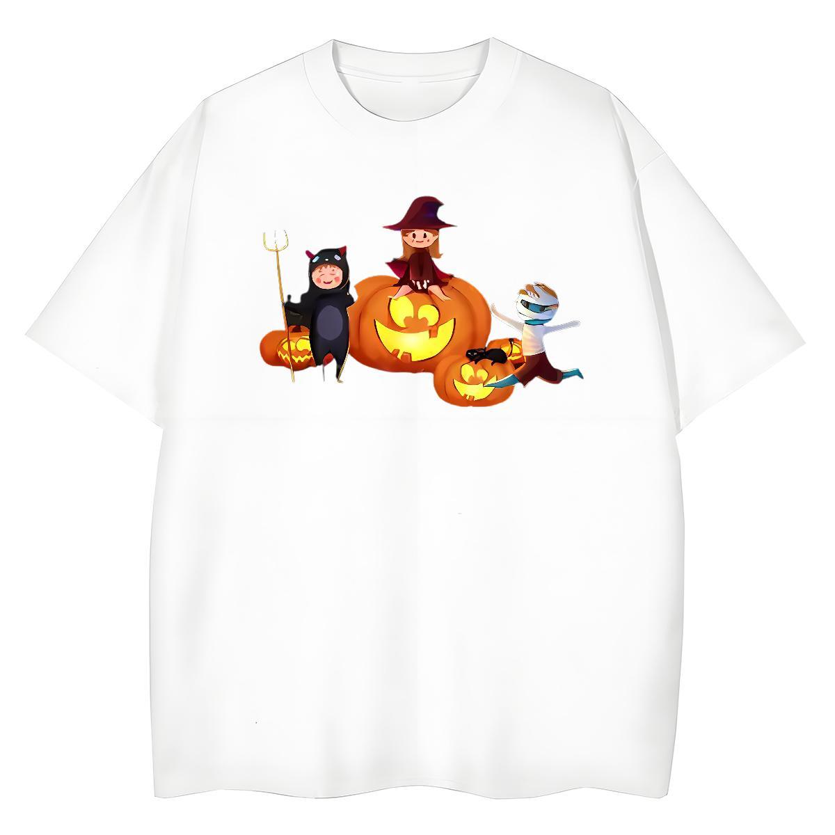 Designer Tshirts pumpkin Street Wear 230g Cotton Tops Tees O-Neck Short Sleeve Wholesale Men T Shirts Anime