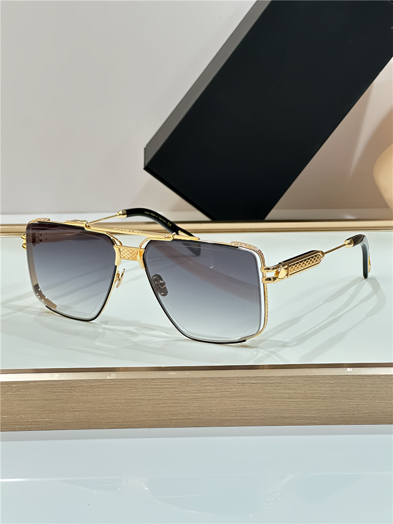 Top men glasses THE DAWN design sunglasses square K gold hollow frame high-end top quality outdoor uv400 eyewear