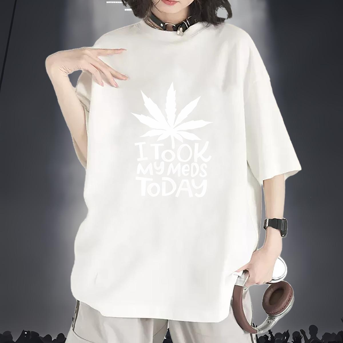 Female Women Tees 230g Cotton letter Outdoor T Shirts Women O Neck Short Sleeves Anime Oversized Polos
