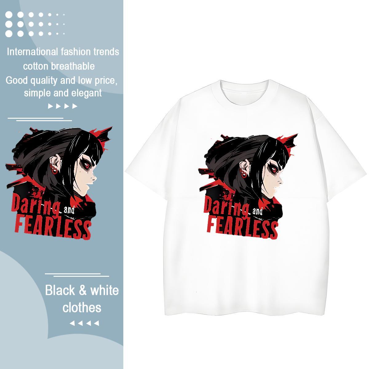 Female Woman Tshirt 100% Cotton 230g Terror Hip Hop T-Shirts for Women Comfortable Anime Tees