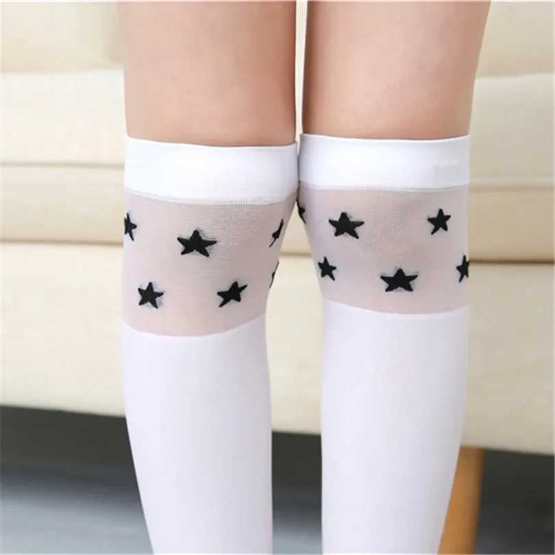 Summer Spring White school student girls over the knee high long socks cartoon animal design baby kids child princess stockings CL240824