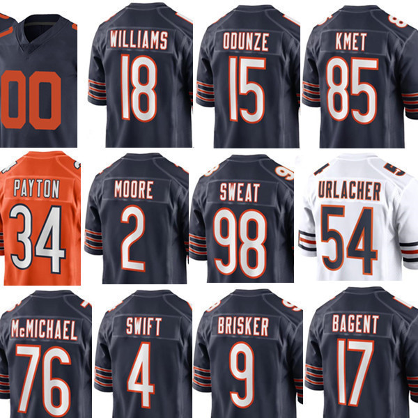 Caleb Williams Rome Odunze Khalil Herbert Tremaine Edmunds Montez Sweat Ryan Bates T.J. Edwards Roschon Johnson Jack Sanborn Tyrique Stevenson Football Jersey women