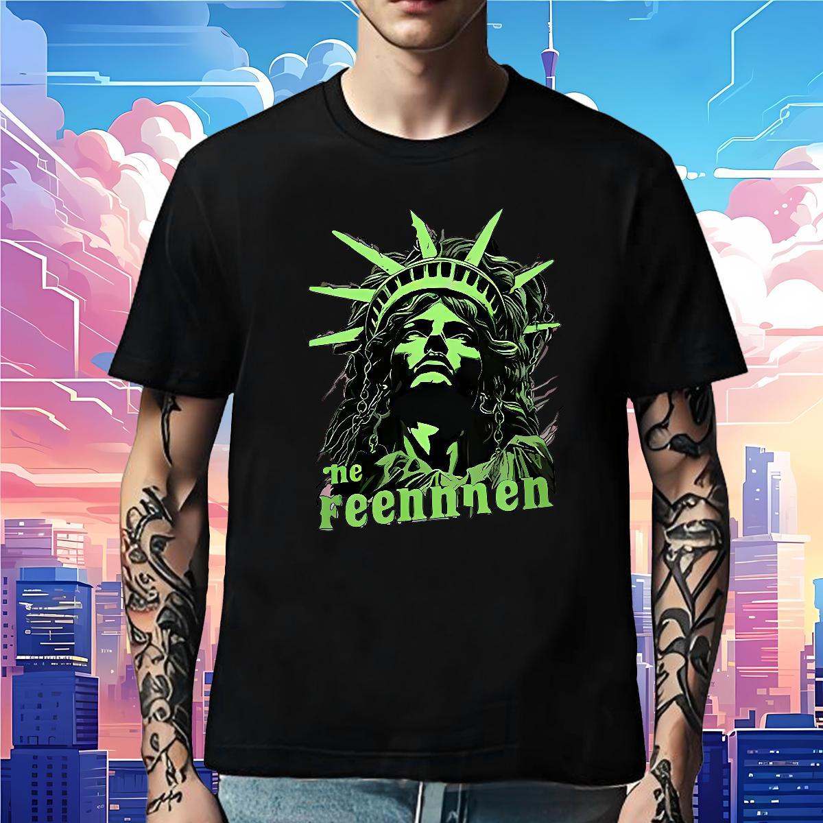 Loose Fit Man T Shirts 230g Pure Cotton portrait Outdoor DIY Printed Crew Neck Mens Tshirts Casual New Top Tees