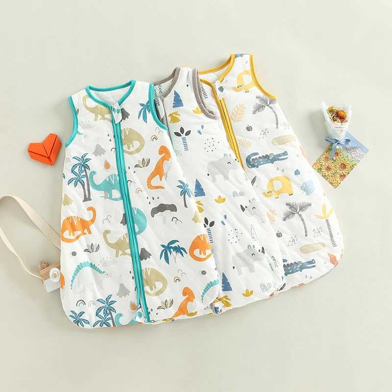 Infant Baby Boys Girls Sleeping Bag Cartoon Fox/Claus/Pony Pattern Sleeveless Zipper Swaddle Blanket Toddler Clothing M240824