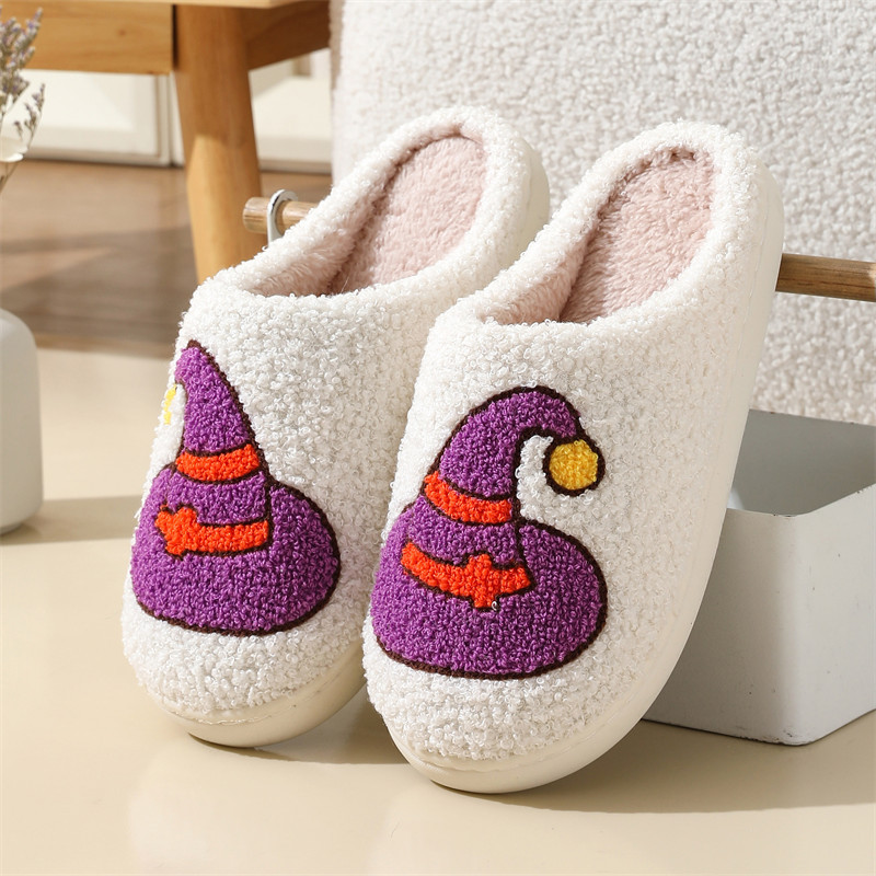 20+style Fashion Slippers Halloween skeleton Funny Casual Fluffy Slipper Women House Flats Cute Cartoon Designer Winter Shoes Girls Fashion Footwear L