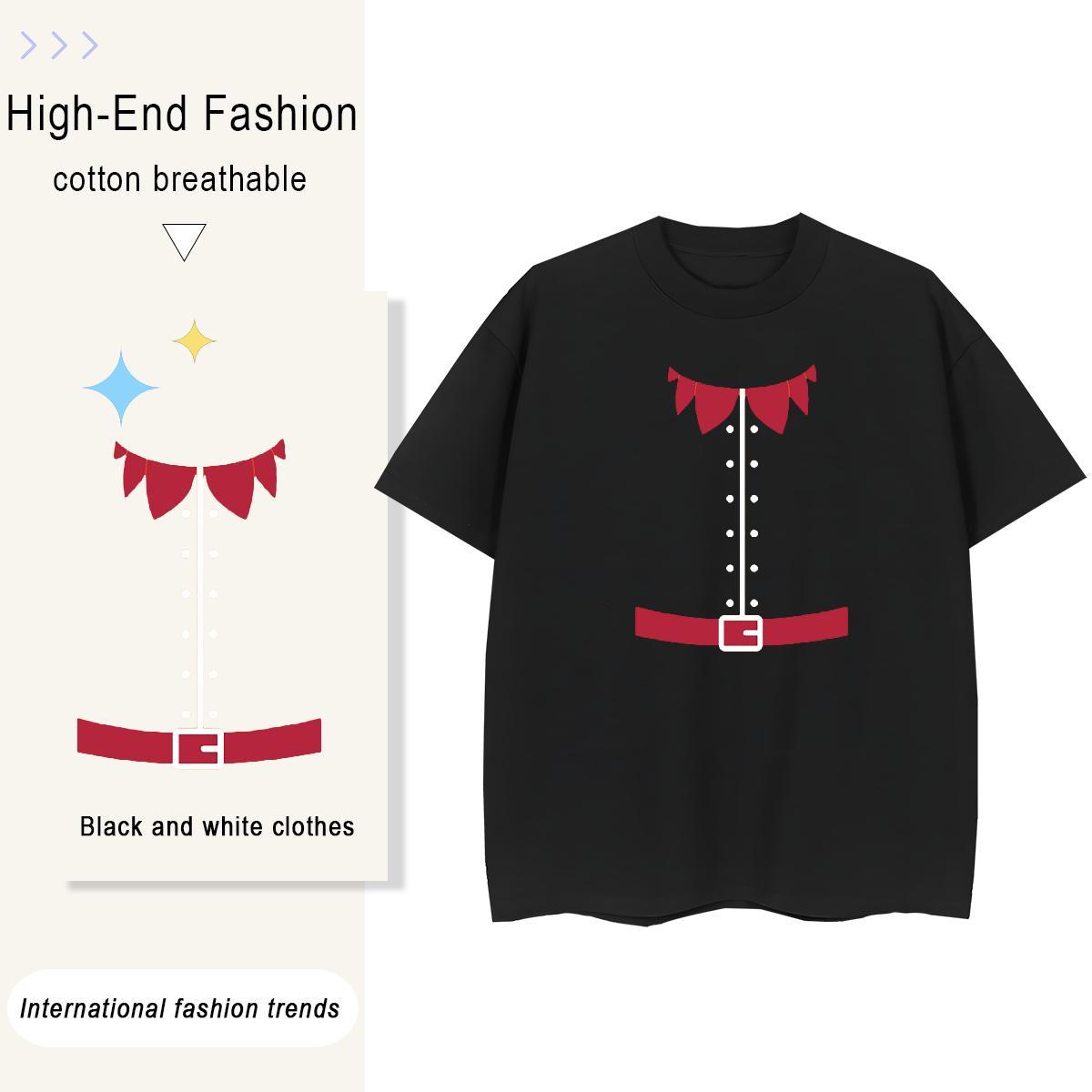 2024 DIY Men Clothes T-Shirt Christmas Street Casual 230g Cotton Wear Breathable Soft Loose Fit Mens T Shirts DIY Printed