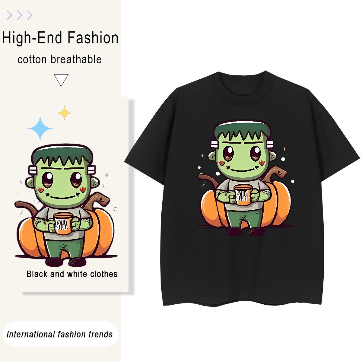 Free Shipping Tshirts monster Street Casual 100% Cotton 230g Wear Breathable Crew Neck Unisex T-Shirts for Men Custom Anime