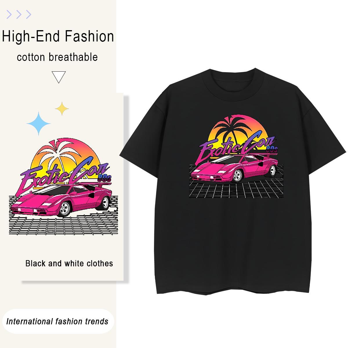 Brand Mens T Shirts 230g Cotton beach Daily Wear Floral Print Breathable Crew Neck Tshirts 2024 Designer Tops Shirt