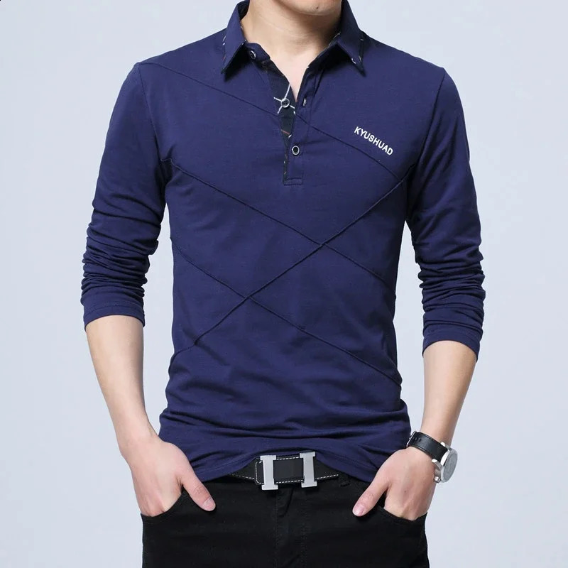 5XL polo shirt collar mens plus size 3XL 4XL autumn button long sleeved casual dress 240823