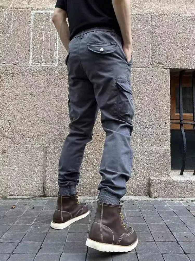 Mens Trouser Elastic Bicycle Autumn Outdoor Cargo Pants Hiking Motorcycle Long Horn Plus Fashion est Retro Harajuku 240823