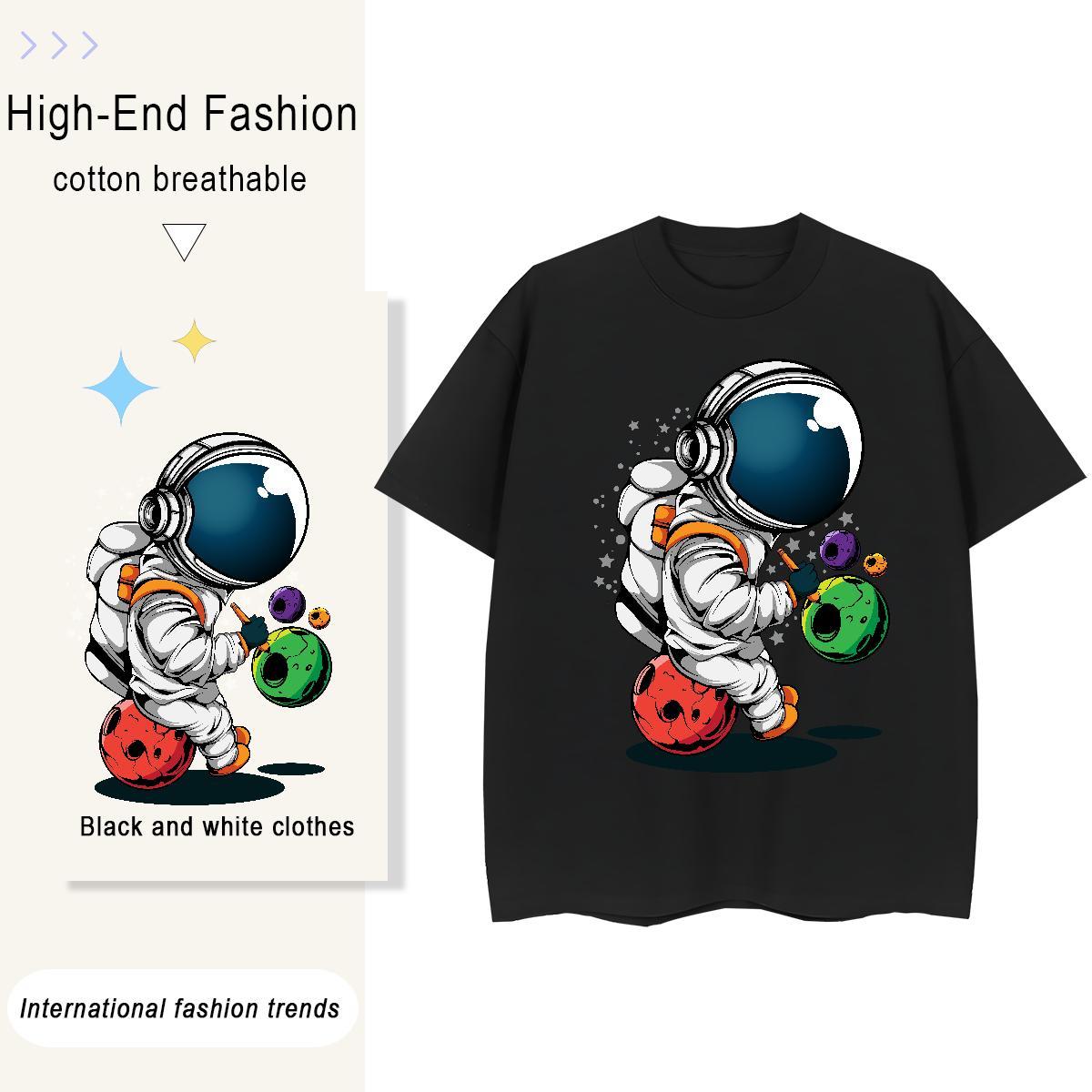 Popular Woman Tshirt 100% Cotton 230g universe Casual Daily Wear T Shirts Women Round Neck Short Sleeve Plus Size Cartoon Tees Shirts