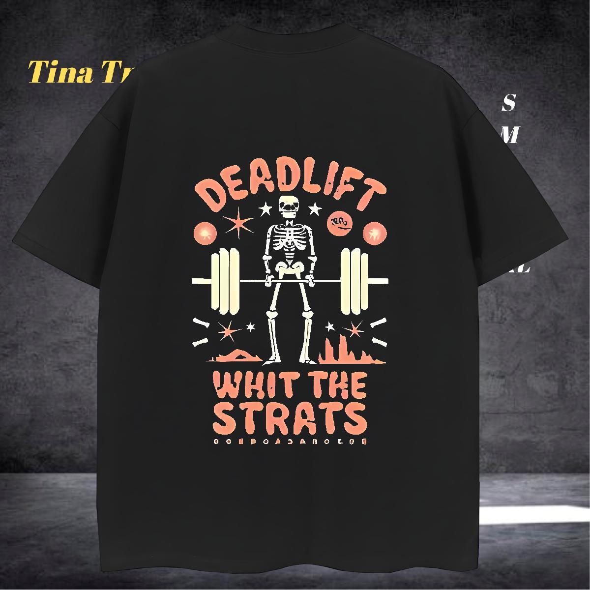 Loose T-Shirts 230g 100% Cotton skull Street Casual Custom Printed Pure Cotton Men Tops Tees New Polos