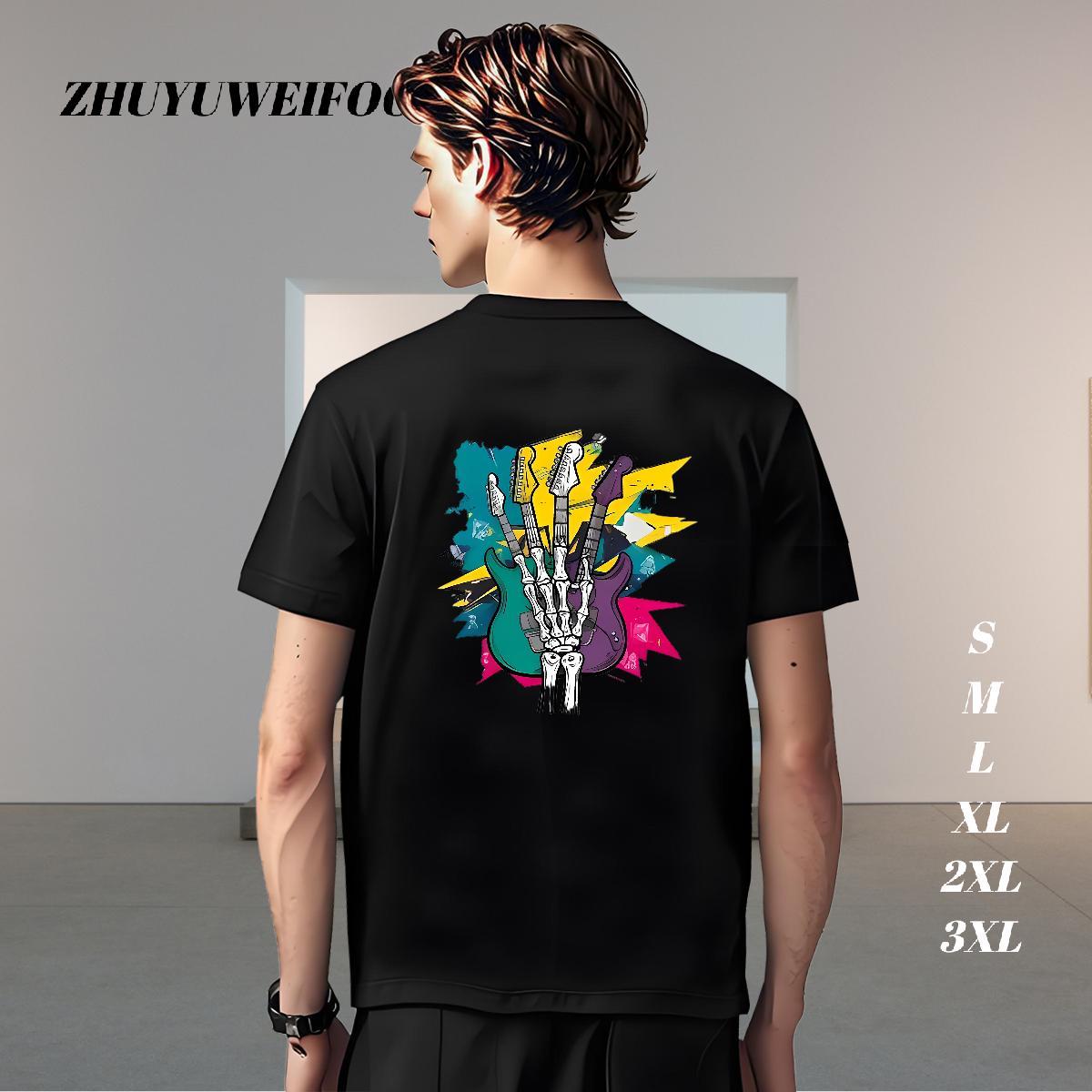 Popular Man T Shirts 100% Cotton 230g hand Sports Casual Anime Crew Neck Breathable Men Clothes T-Shirt New Arrival Top Tees