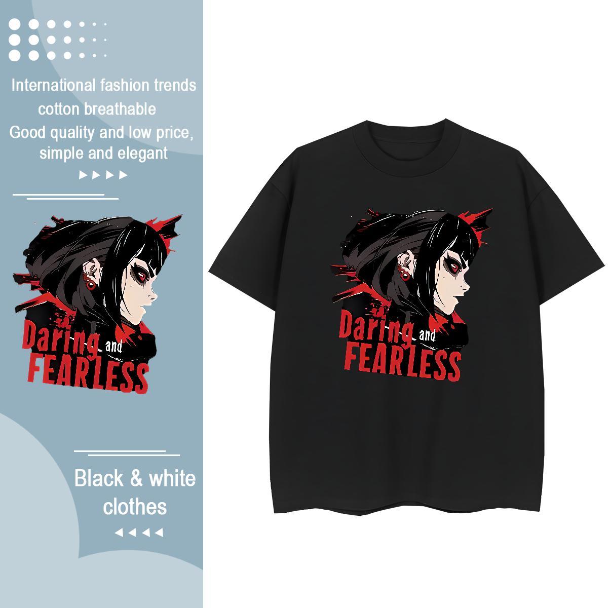 Female Woman Tshirt 100% Cotton 230g Terror Hip Hop T-Shirts for Women Comfortable Anime Tees