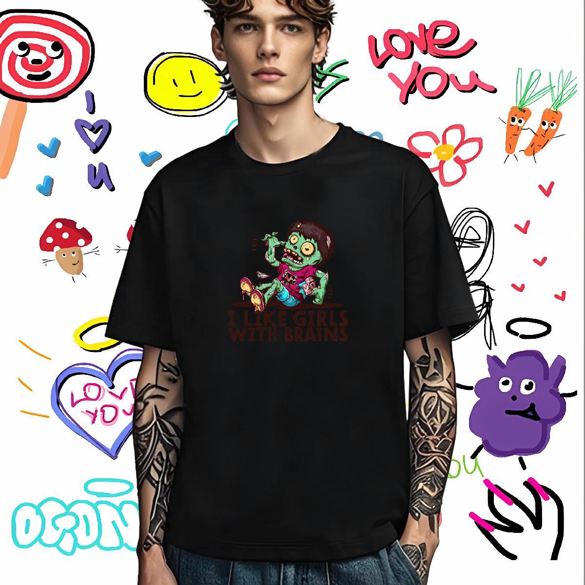 Cool Design Mens T Shirts 230g Cotton skull Home Outdoor Custom Print Oversized Short Sleeve Soft Men Clothes T-Shirt DIY Customized Tees Shirts