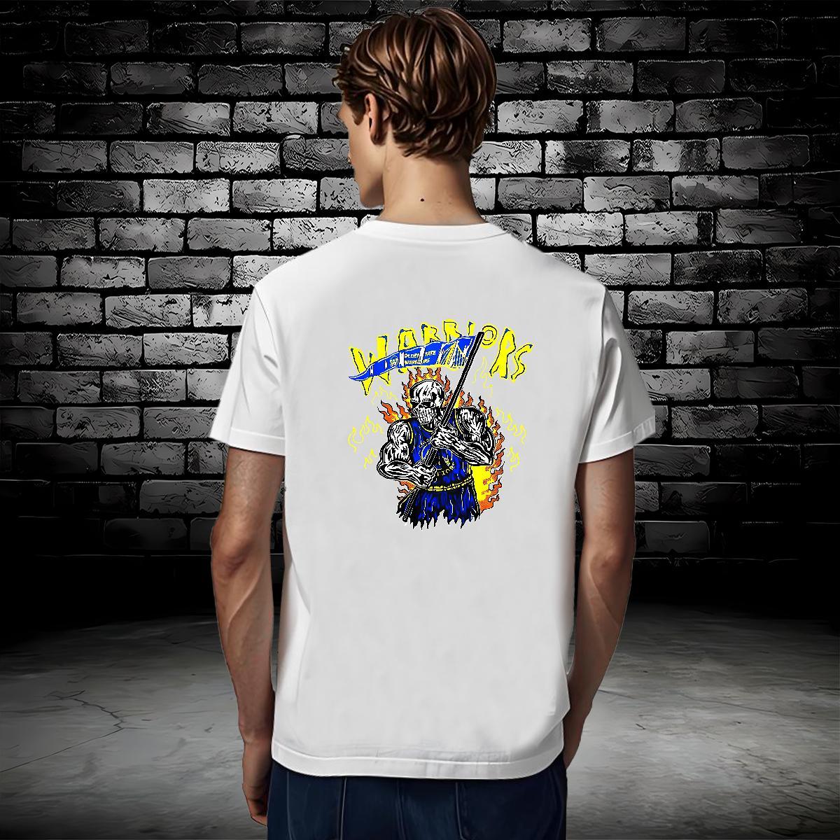 Classic Man T Shirts 230g Pure Cotton skull Anime Printing Street Custom Print Oversized Breathable Crew Neck Men Tops Tees Fashion Design Top Tees