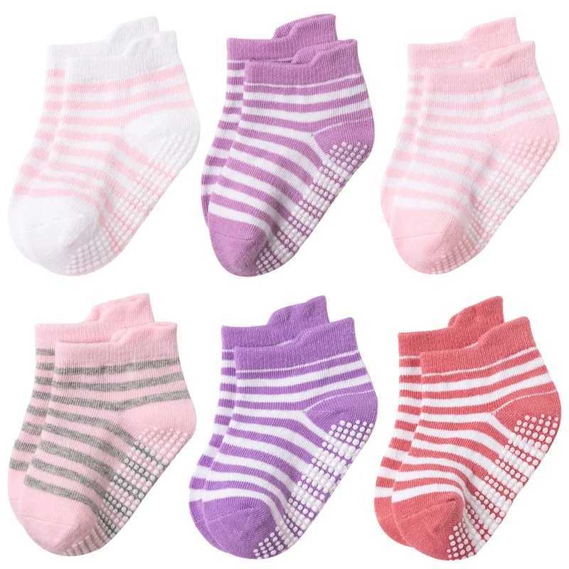 6Pairs/lot Cotton Baby Socks Non-slip Floor Socks 10-16cm Foot Length Socks for 0-5 Years Children Kids Boy Girls CL240824
