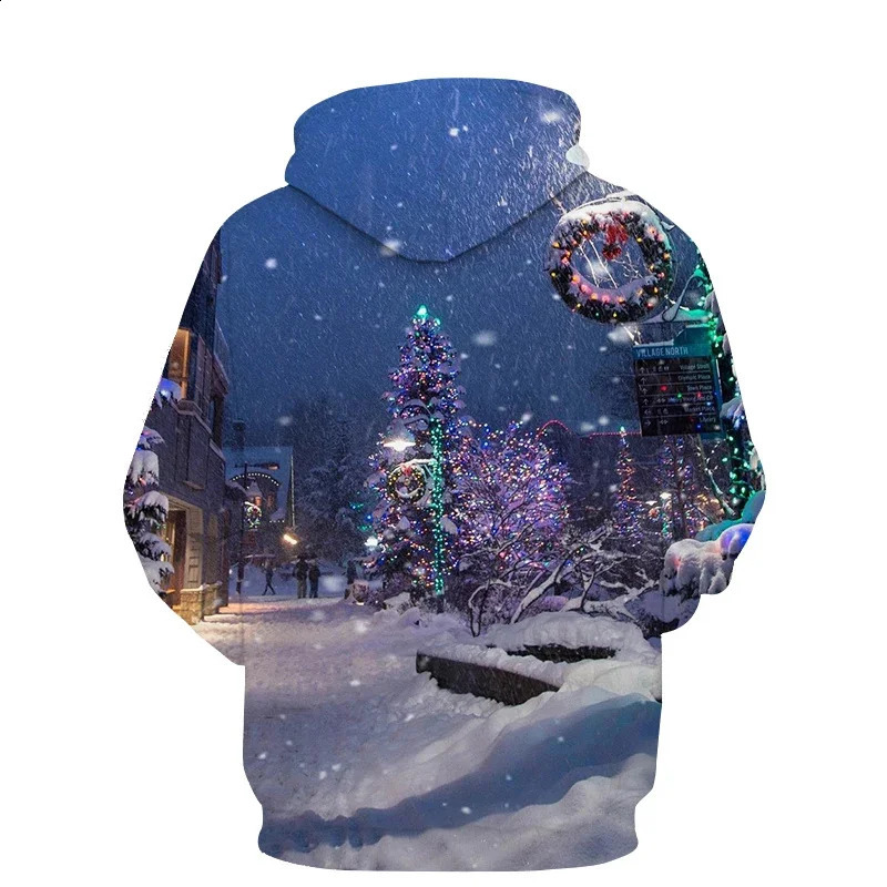 Christmas Mens Hoodie 3D print casual Christmas Tree Old Man Hoodie Men Harajuku Streetwear Oversized Sweatshirt Men 240823