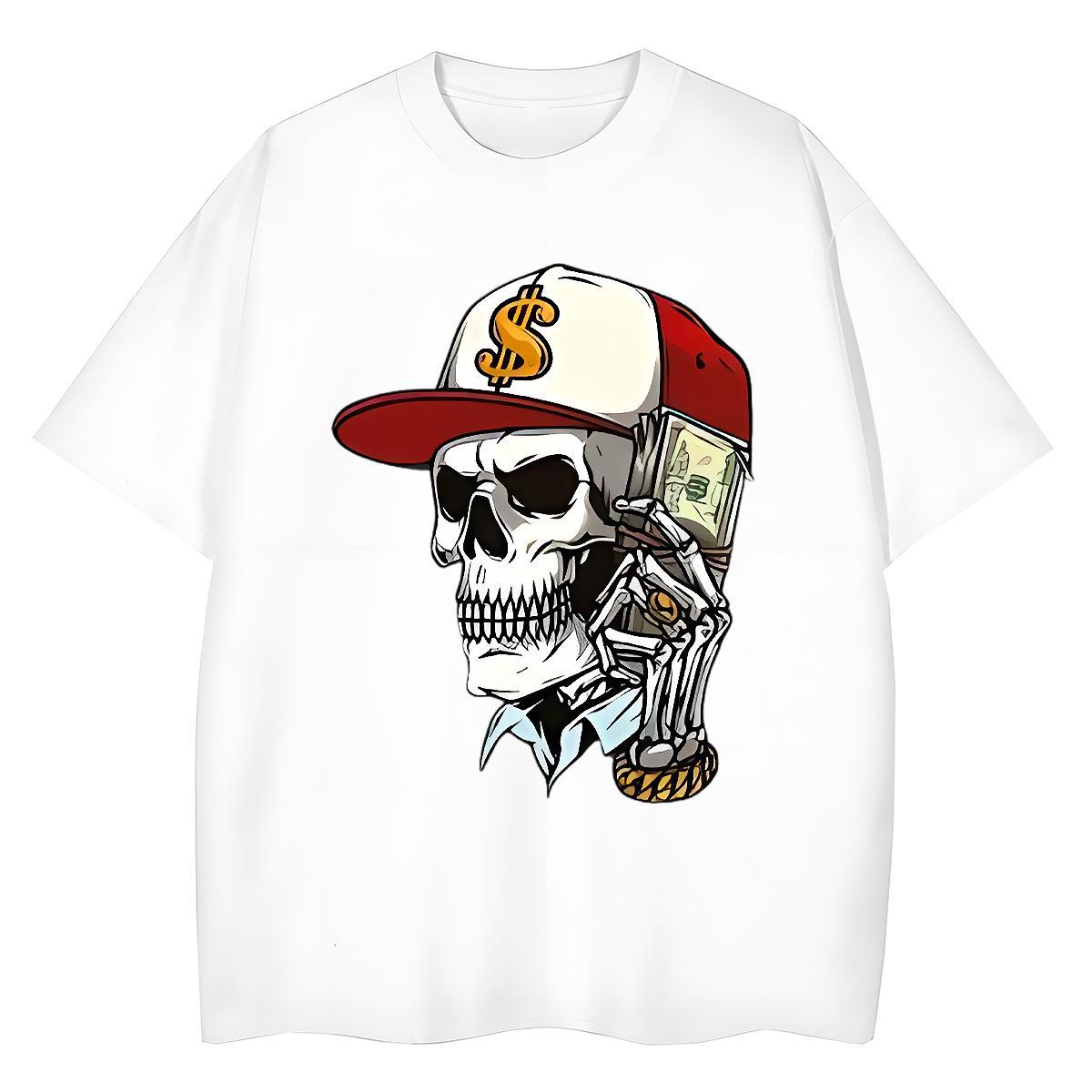 Wholesale T-Shirts for Men 230g Cotton halloween Casual Daily Wear Plus Size Cartoon Crew Neck Breathable Men Tops Tees Customized Tops Shirt