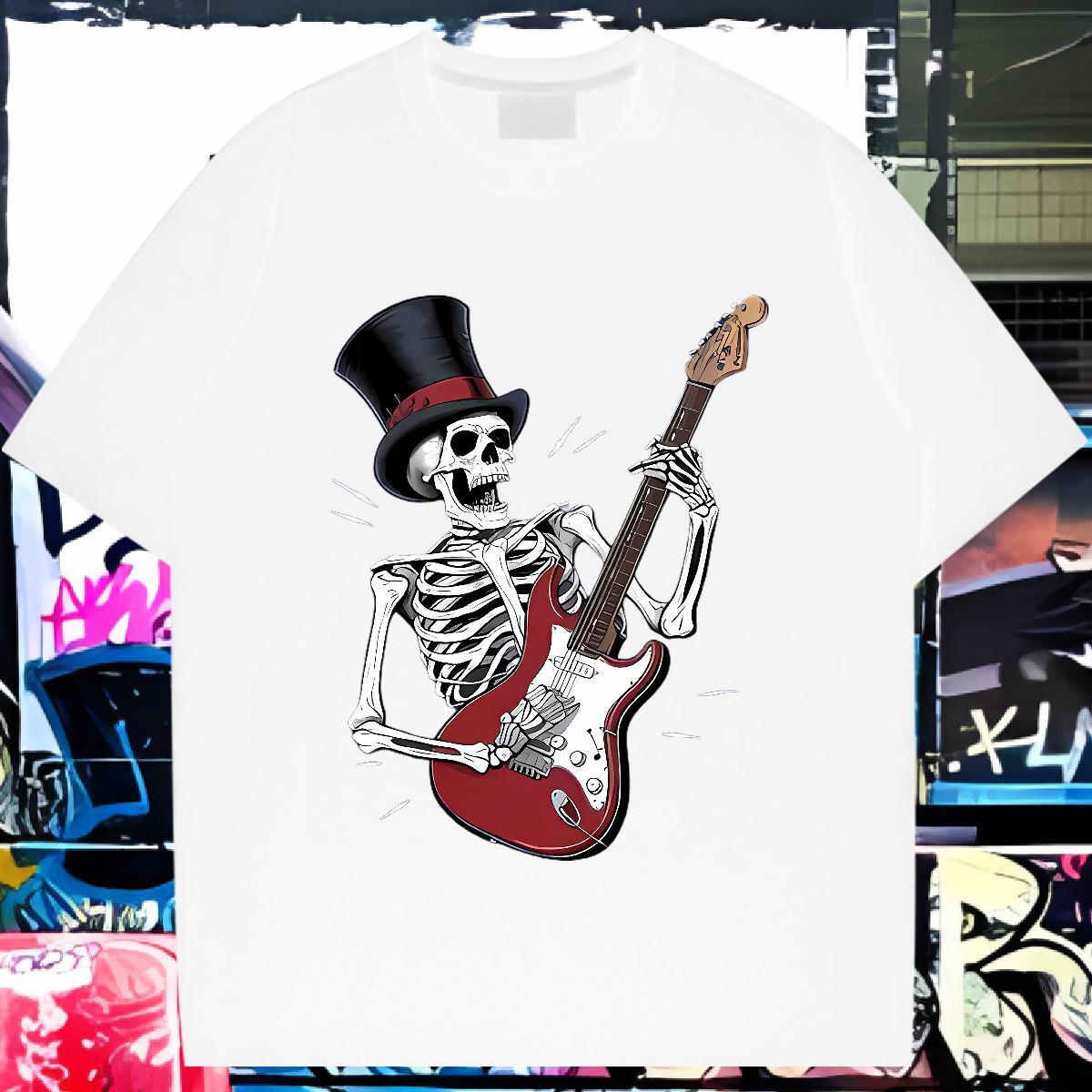 Cool Design T Shirt For Man 230g Cotton skull Casual Daily Wear Custom Printed Breathable Short Sleeve Mens Tshirts DIY Customized Top Tees
