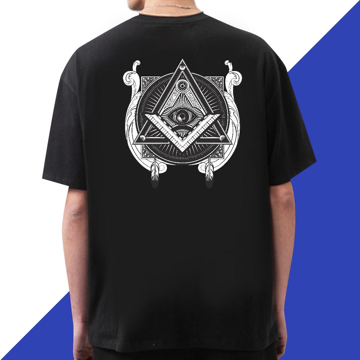 Brand T Shirt For Man 100% Cotton 230g eye of the devil Anime Printing Street Cartoon Printing L-4XL Crew Neck Breathable Tshirts Customized Tee Shirt