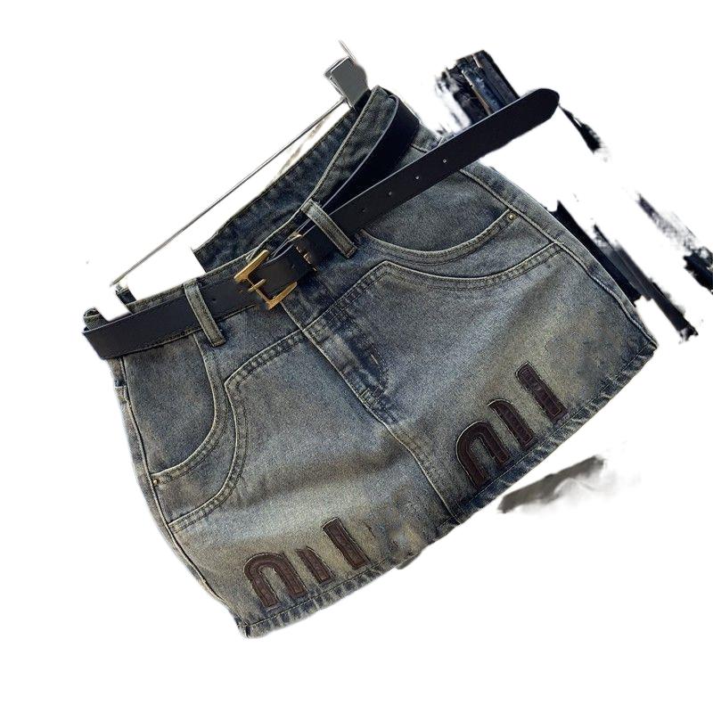Women designer denim A-line skirt short high waist mini skirt SMLXLXXL3XL4XL5XL
