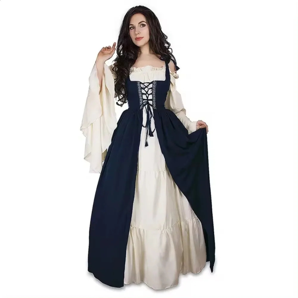 Medieval punk costume cosplay Halloween womens carnival party dress up princess Victorian era robe 240823