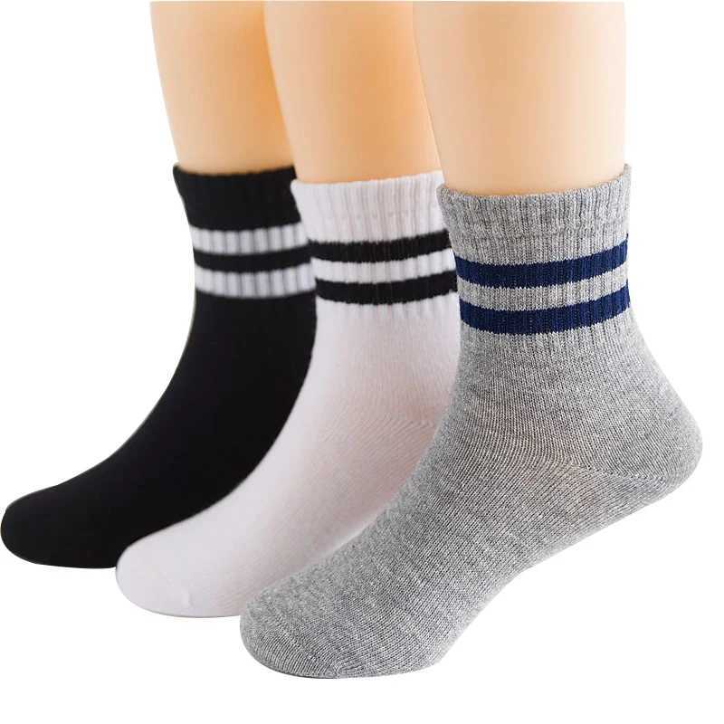 3 Pairs / Lot Boys Socks Spring Autumn Stripe High Quality Cotton Brand Student Kids Socks 3-15 Year Children Socks CL240824