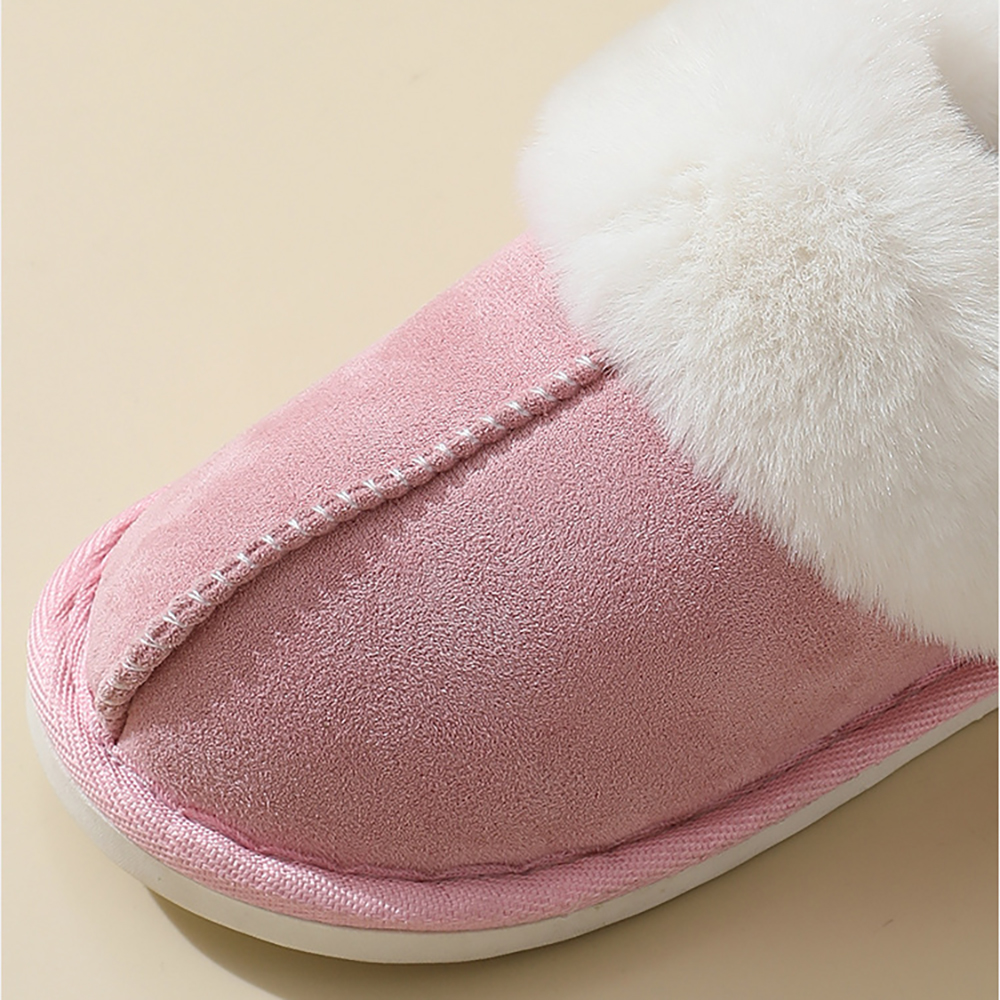 Fashion Popular slippers women suede fur cotton slides half-slip men indoor thick-soled non-slip warm sandals winter outdoor Comfort shoes