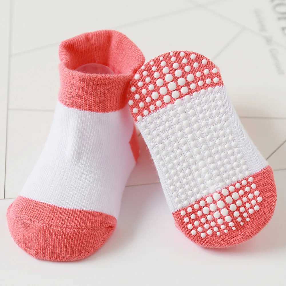 6 Pairs Girls Cotton Non-slip Floor Socks For Toddler Kids Baby Indoor Activities Learn To Walk Ankle Socks CL240824
