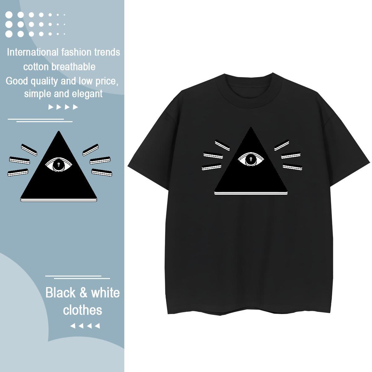 TOP Quality T-Shirts 230g Pure Cotton eye of the devil Casual Beach Customized Breathable Short Sleeve Mens Tshirts Casual New Clothings