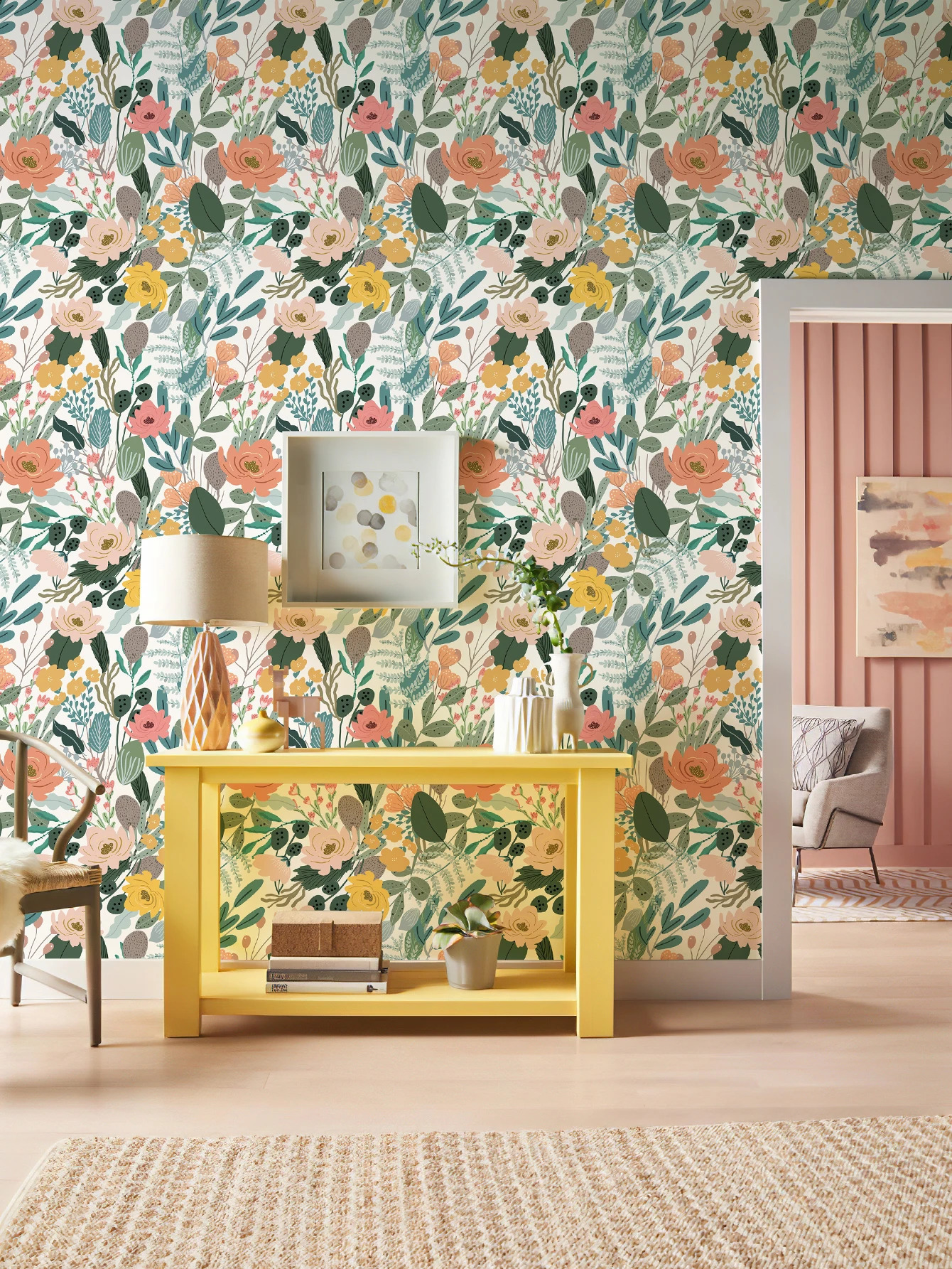 Fresh Green Floral PVC Wallpaper Elegant Spring Peel And Stick Wall Decor Casual Furniture Waterproof Cabinet Contact Paper 240823