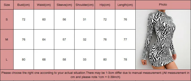 Sexy Women Zebra-Stripe Dresses Long Sleeve High Neck Stretch Bodycon Party Slim Mini Dress 240823