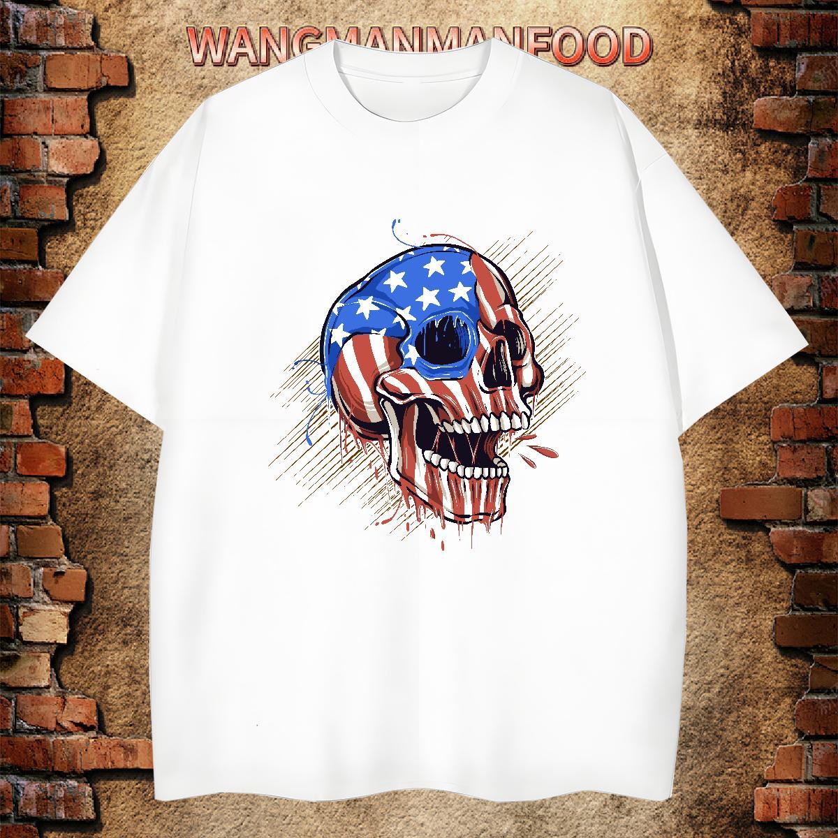 Cool Design Mens T Shirts 230g 100% Cotton skull Street Oversized Breathable Crew Neck Couples T Shirts Designer Clothings