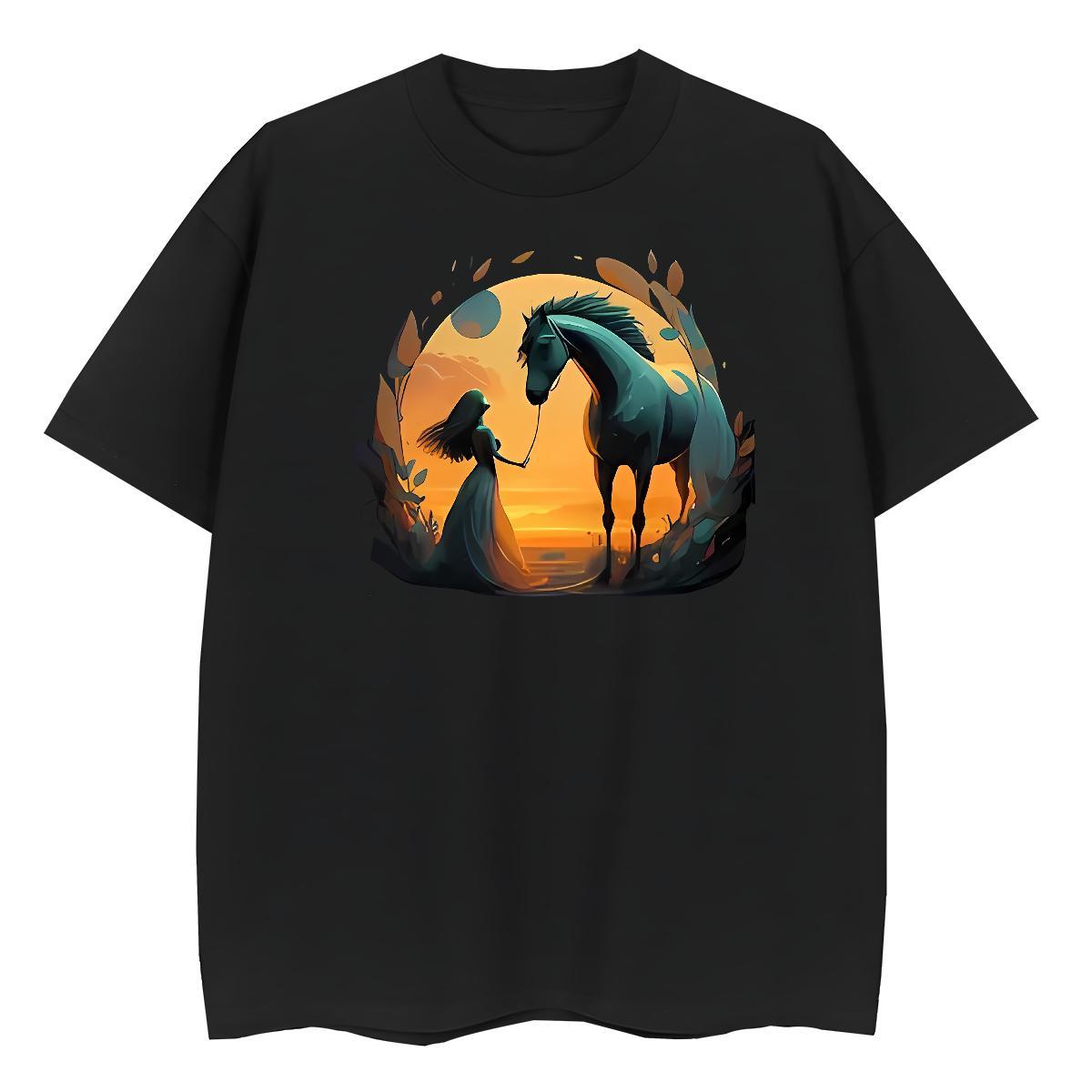 Fashion New Men Tees horse Casual 100% Cotton 230g Tshirts O-Neck Short Sleeve Unisex T-Shirts for Men Plus Size Custom