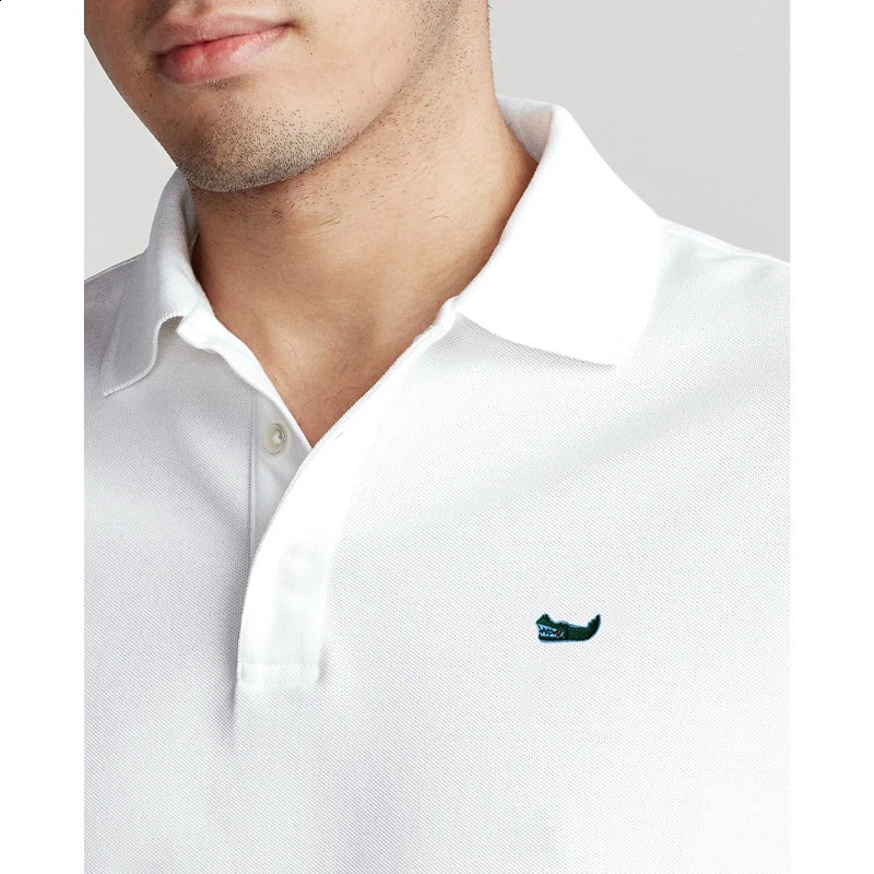100% pure cotton mens polo shirt casual suitable for sportswear long sleeved highquality Tshirt top 240823