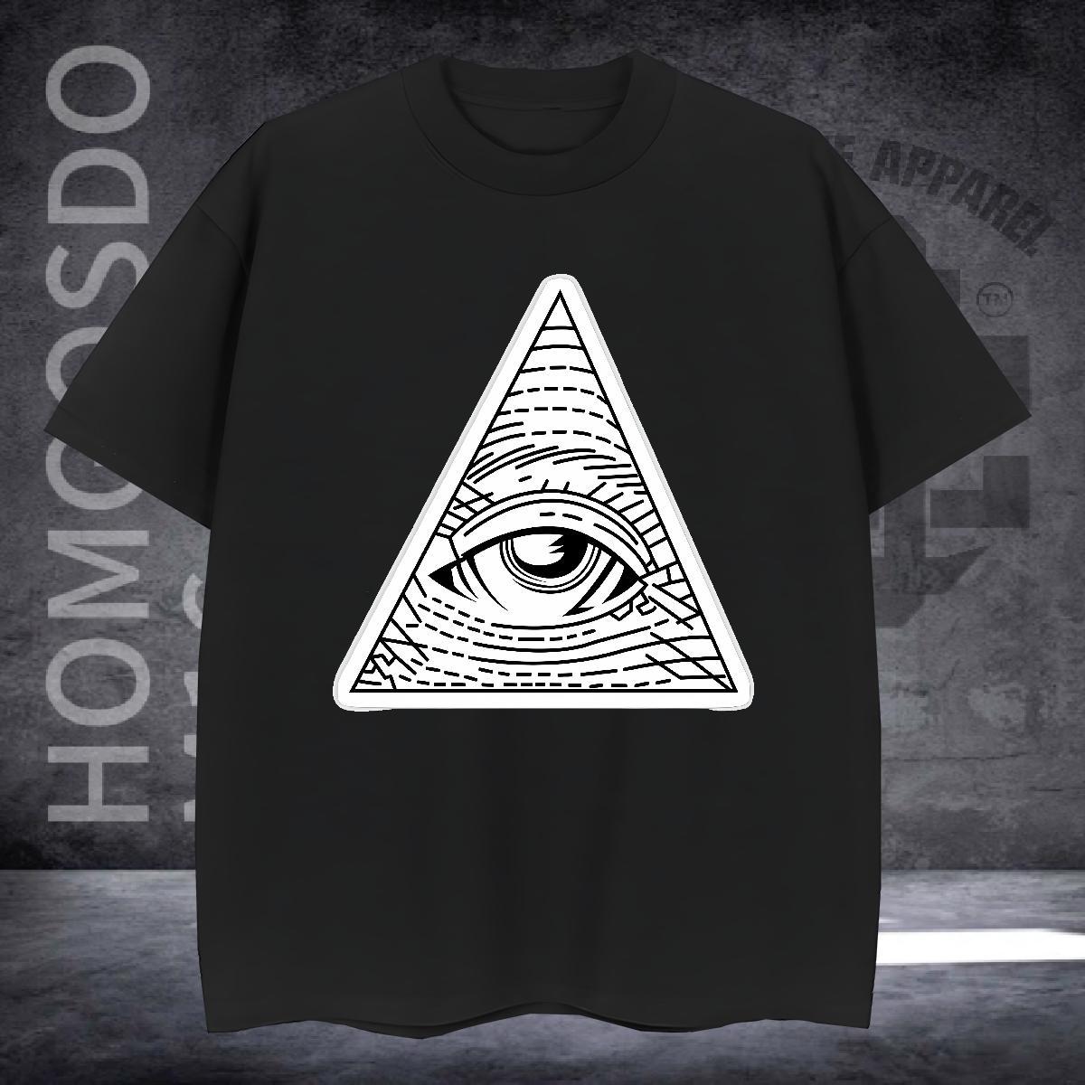 TOP Quality Mens T Shirts 100% Cotton 230g eye of the devil Daily Wear DIY Anime Breathable Crew Neck Men Tshirts Classic Clothes