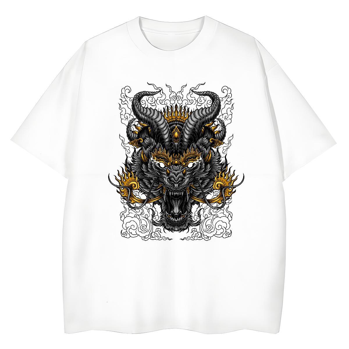 Soft Men T Shirts 230g Pure Cotton ferocity Casual Daily Wear Floral Print Breathable Couples T Shirts Customized Clothes