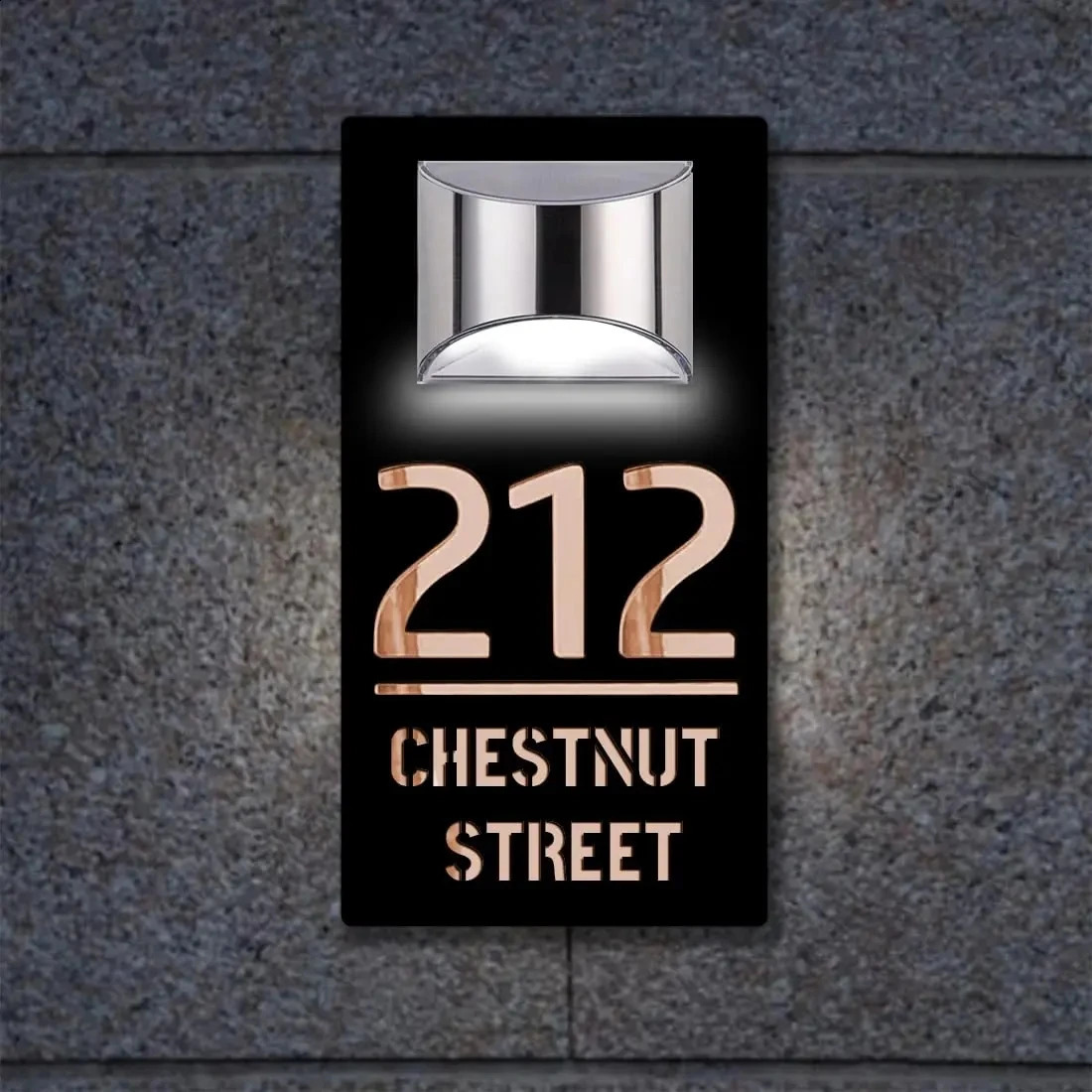 Customized House Sign Solar LED Light Modern Residential Address Sign 3D Laser Cut Address Plaque Outdoor Street Name Door Plate 240823