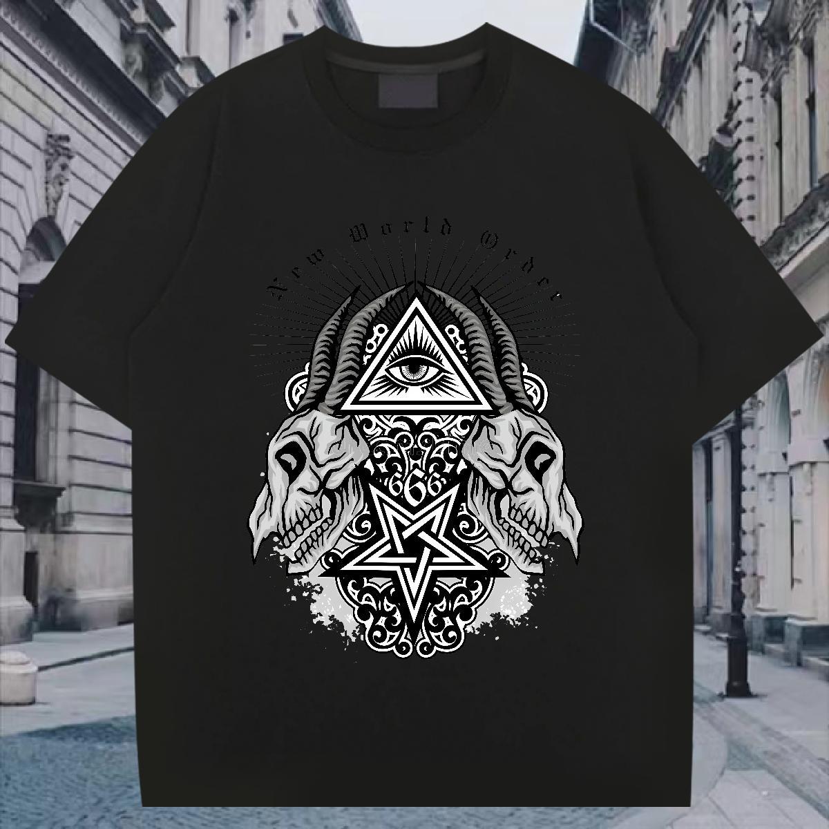 Cool Design T Shirts Men 230g 100% Cotton eye of the devil Home Outdoor Plus Size Custom Breathable Crew Neck Tshirts Stylist Tops Shirt