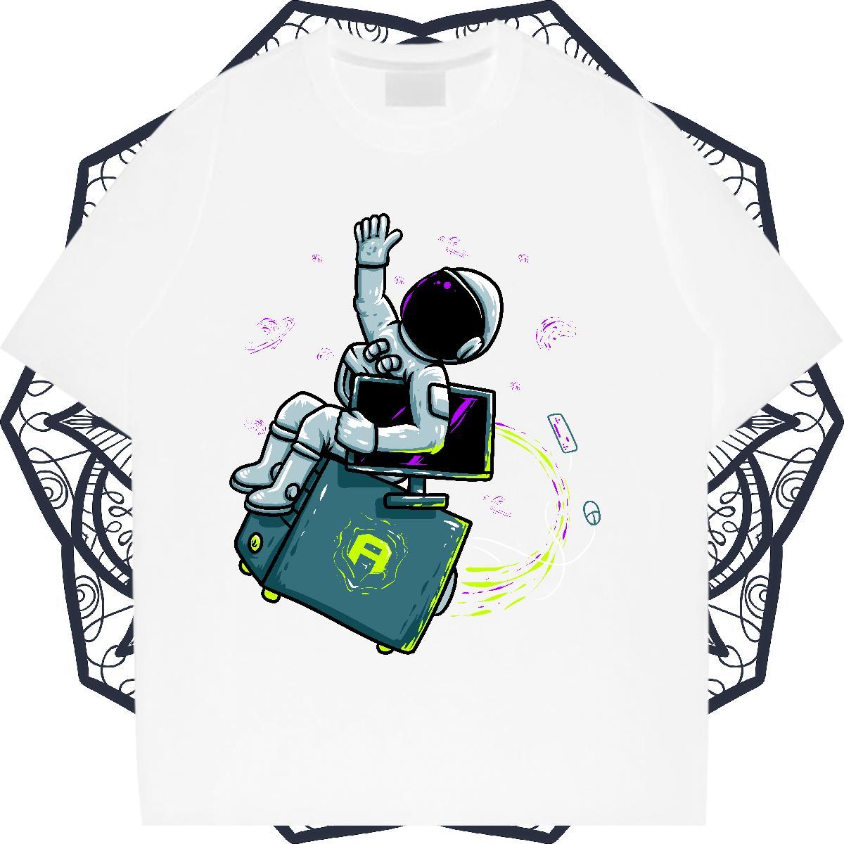 Designer Nice Women Tees 230g Cotton cosmonaut Street T-Shirts for Women Breathable Customized Tops Shirt