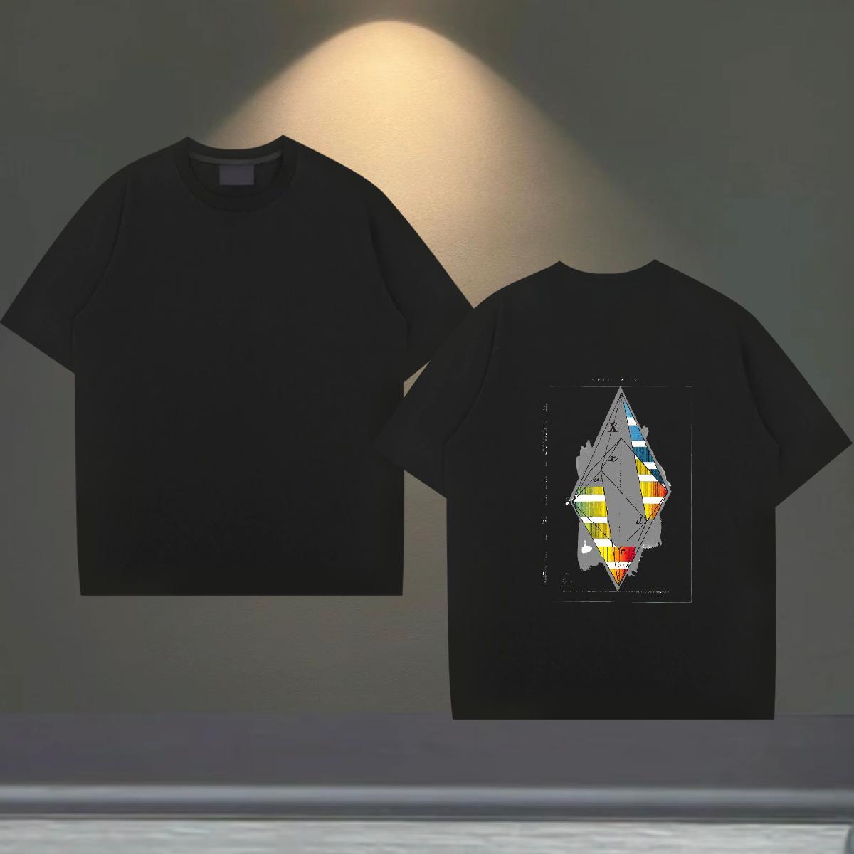 Comfortable T Shirts Men 230g Cotton math Hip Hop Street Floral Print O-Neck Short Sleeve Men Tees New Designer Top Tees