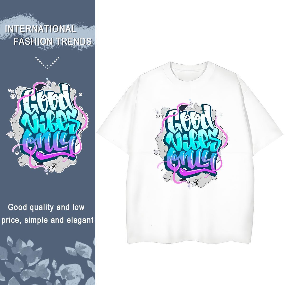 5A Unisex Tshirts 230g 100% Cotton letter Outdoor T Shirt For Woman Short Sleeve O-Neck DIY Anime Printed Clothes Shirt