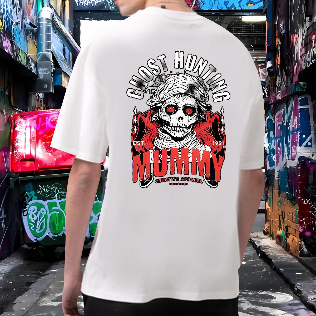 Free Shipping T Shirts Men 230g Pure Cotton skull Home Outdoor Plus Size Cartoon Breathable Men Tshirts Custom Wear